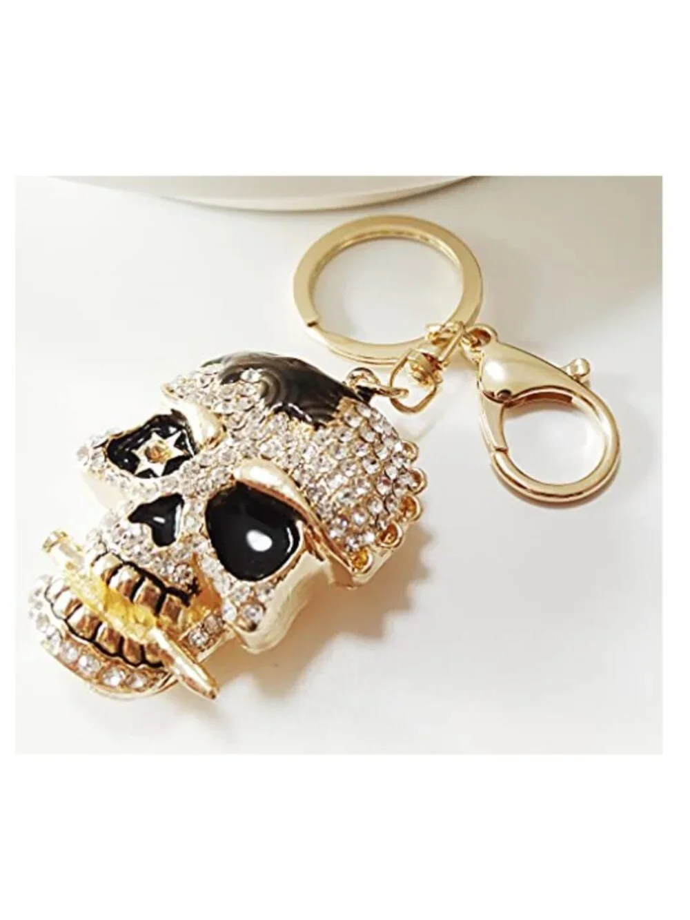 Crystal Skull Keychain Keyring Handbag Charm Purse Accessory for Women